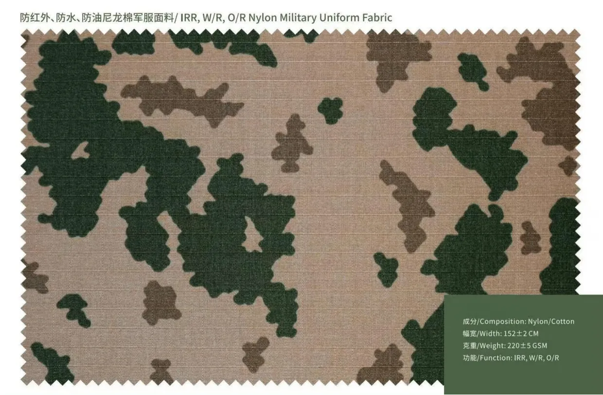 Camouflage Fabrics with Infrared and Mosquito Protection Technologies